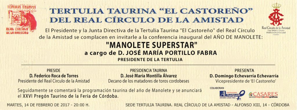 invitaciones castoreño MANOLETE SUPERSTAR