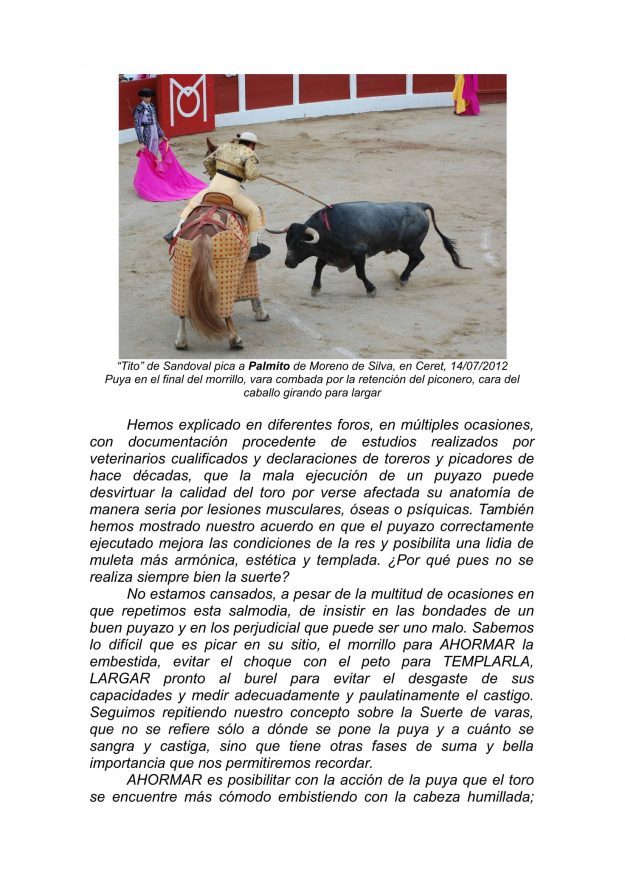 AHORMAR LA EMBESTIDA DEL TORO EN LA SUERTE DE VARAS 2-2