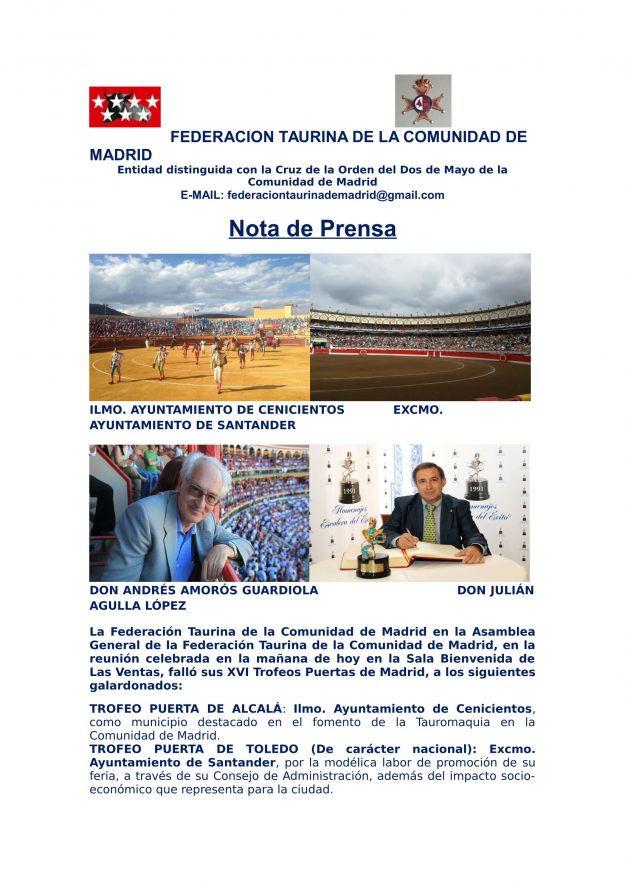 FTCM NOTA DE PRENSA PUERTAS DE MADRID 2018-1